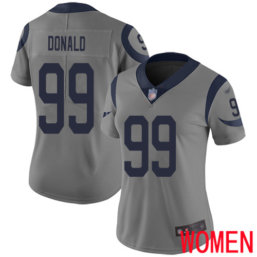 Los Angeles Rams Limited Gray Women Aaron Donald Jersey NFL Football #99 Inverted Legend->los angeles rams->NFL Jersey